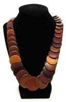 Carved Wooden Bead Necklace