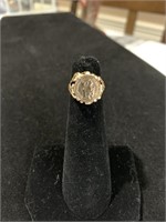 Vintage Emperado Marimliano 1865 gold coin ring