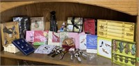 Lot of Assorted Napkins, Wine Charms, Decorative