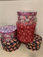 Assortment of hat boxes, 5 total.