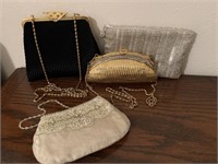 Four evening wear handbags, some clutch and two