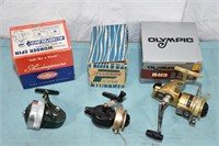 3-VINTAGE SPINNING REELS & BOXES!-A-6