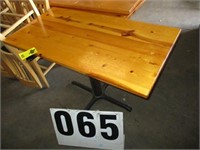 Wood Table with Metal Base