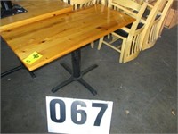 Wood Table with Metal Base