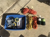 Lot of Extenstion Cords, Rope, Wire,Brushes