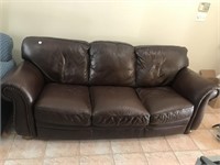 Nice Natuzzi 3 Cushion Leather Sofa