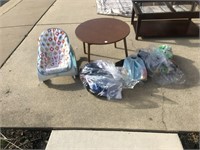 Lot of Misc Incl. Table, Toys, Clothing