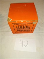 LIONEL O GUAGE TRANSFORMER 1044 NEW IN BOX