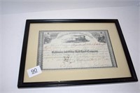 Baltimore & Ohio RR $100 Dollar Stock Share 1882