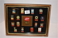 Framed 1998 Coke Olympics Pin Set