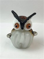 Colored Glass Owl Figurine 5"