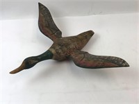 Vintage Wooden Carved Duck Figure 22.5" Wingspan