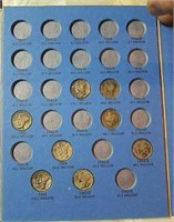 Book with eight Mercury dimes