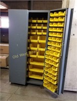 Gray Metal Cabinet w/Storage Trays