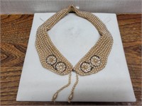 Vintage Hand Made Pearl Beaded Ladies Collar