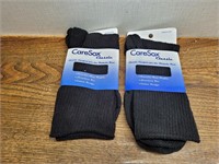 NEW Caresox 2 Pair Diabetic Black Socks