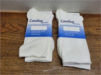 NEW Caresox 2 Pair Diabetic White Socks