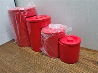 NEW Bright Red 4PC Canister Set