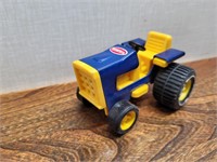 Tonka Blue Metal Yellow Plastic Tractor 4inLx