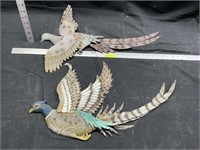 Metal Hen Pheasant & Rooster Décor