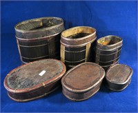 3 Indonisian Oval Nesting Basket Containers