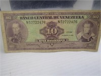 1992 Venezuela 10 Bolivares Banknote