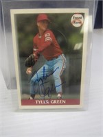 1993 AUTOGRAPHED Tyler Green Card
