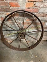 Antique iron wagon wheel