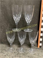 Heavy cut crystal goblets - set of 5