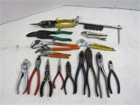 Misc Tool Lot - Tin Snips, Channel Pliers & More