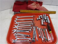 Comb Wrench Lot Plus Misc Sockets