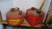 Gas Can Lot - 1/Metal, 1/Plastic