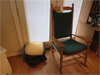 WOOD ROCKER W/ CUSHIONS