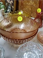 COLLECTION OF PINK DEPRESSION BOWLS