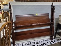 NICE QUEEN BED FRAME - INCLUDES BEDDING - RAILS