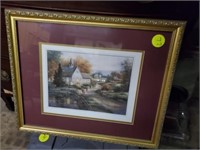 GOLD FRAMED CHURCH PICTURE