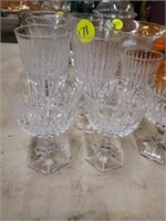 CRYSTAL GLASSES - 5 TEA/ 3 WINE/ 1 WATER