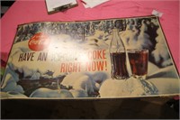 COCA COLA CARDBOARD POSTER 36"W X 20"H