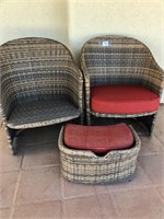 2 Out Door Chairs / Ottoman