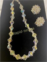 Vintage Laguna Crystal Necklace & Earring Set
