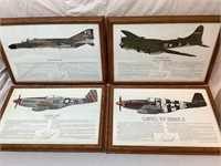 4 signed Ernie Boyette Vintage Army Planes