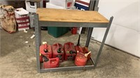 Metal Shelf with Wooden Top (GAS CANS NOT