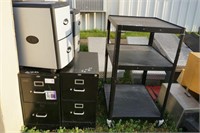 Rolling Cart and Filing Cabinets