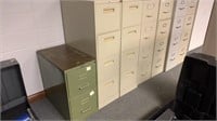 6-4drawer filing cabinets and 1-2 drawer cabinet