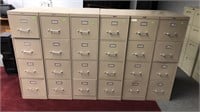 6- 4 Drawer Metal File Cabinets