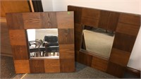 Pair of Wood Framed Mirrors