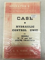 Case hydraulic control unit operators manual