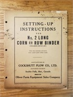 Cockshutt #2 long corn binder setup instructions