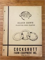 Cockshutt Blackhawk planter seed plates parts list