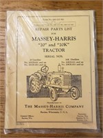 Massey Harris 20 and 20K parts list